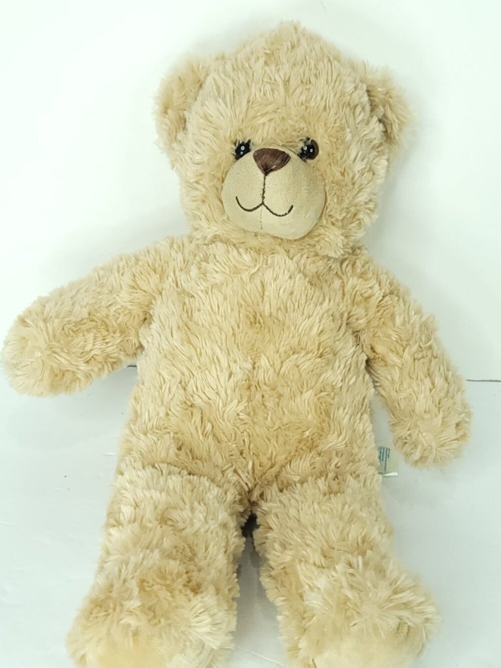 Build A Bear Workshop Brown Cream Stuffed Animal Bear Plush 17" Curly Fur